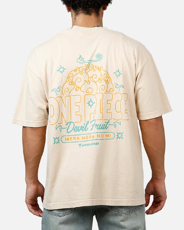 Hypland X One Piece Neon Flame T-Shirt Tan