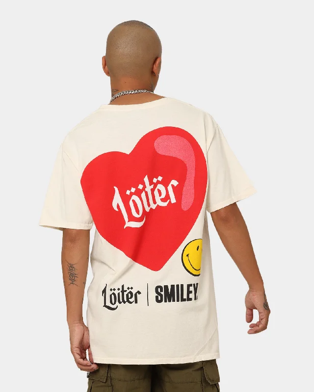 Loiter X Smiley I Heart Loiter T-Shirt Off White