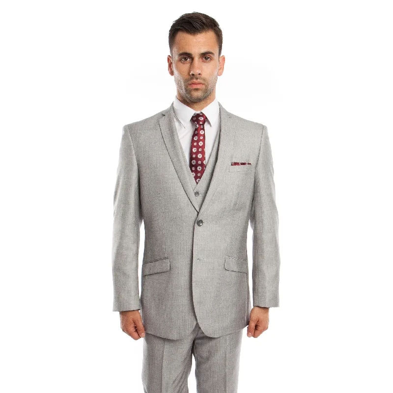 Men's Suit 3 Pieces Slim Fit Window Pane Notch Lapel Suit