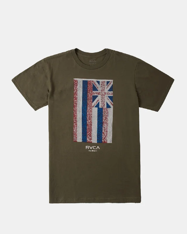 Hawaii Defer Flag Tee - Olive