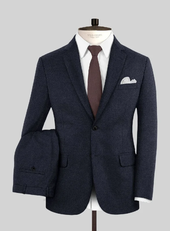 Italian Turna Dark Navy Flannel Suit