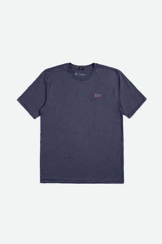 Parsons SS Tailored T-Shirt | Washed Navy/Grey/Brick