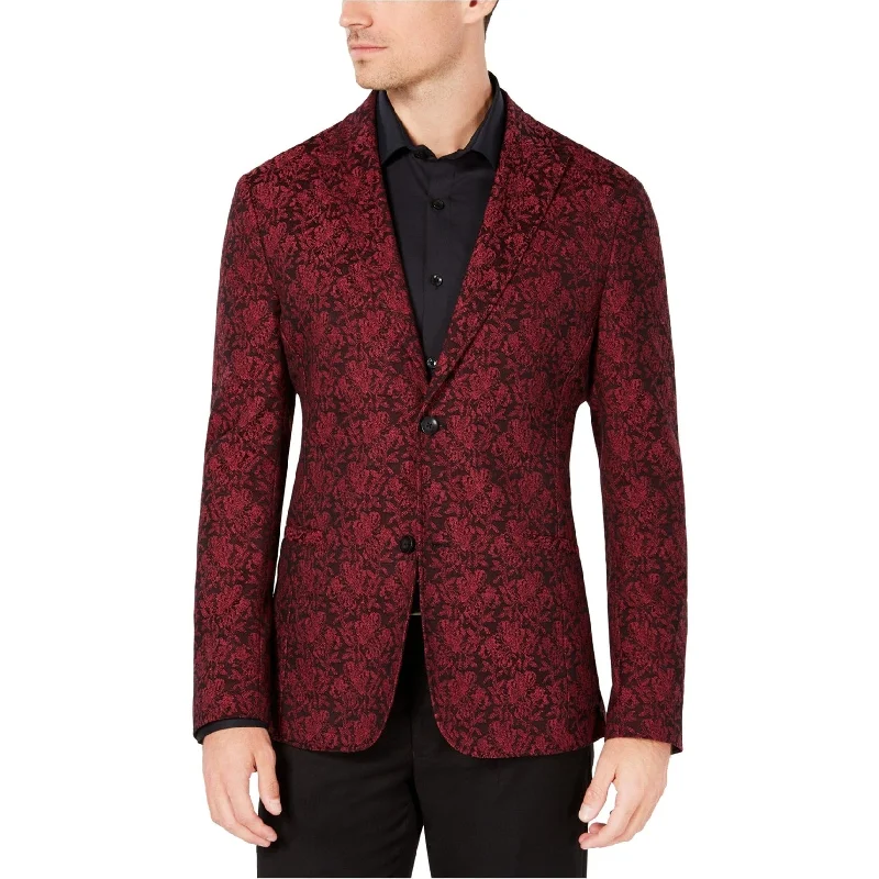 Ryan Seacrest Mens Jacquard Two Button Blazer Jacket