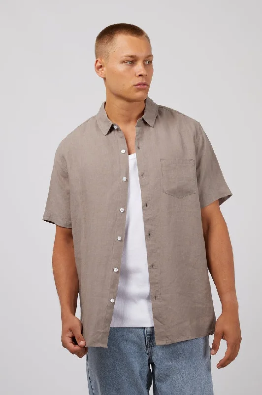 Linen S/S Shirt | Mushroom