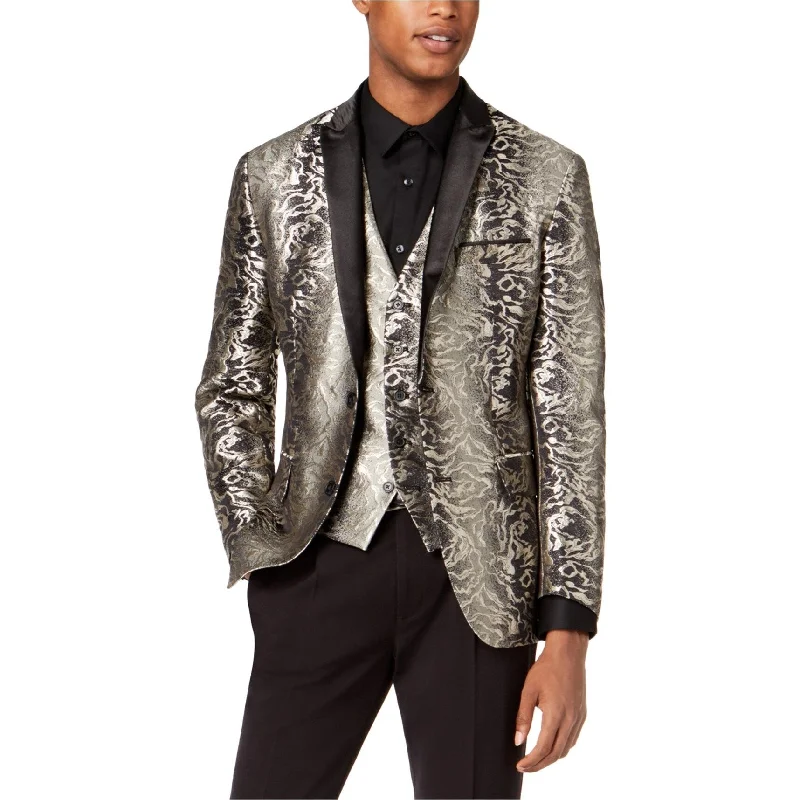 I-N-C Mens Slim Two Button Blazer Jacket, Metallic, Small