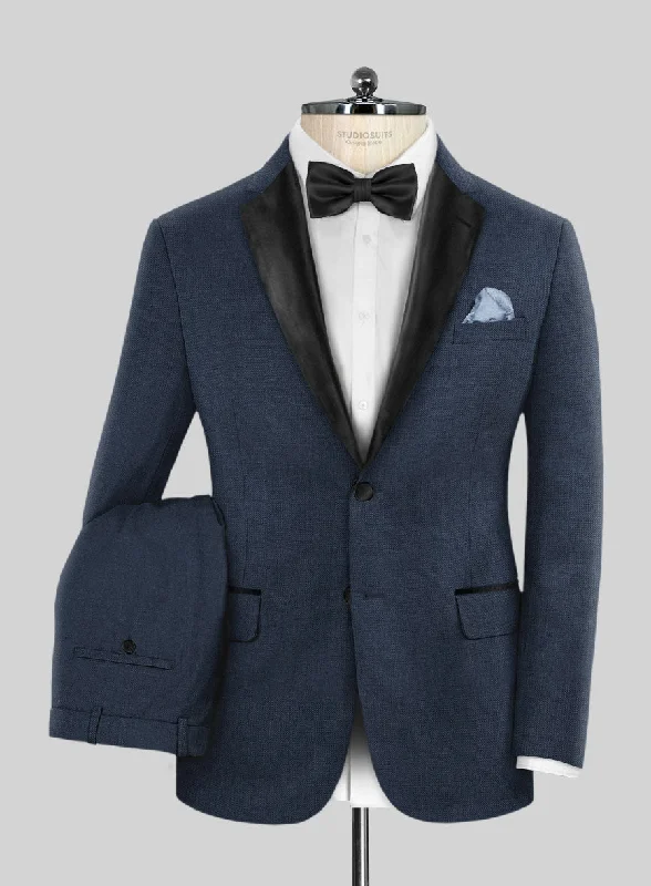 Napolean Ink Blue Wool Tuxedo Suit