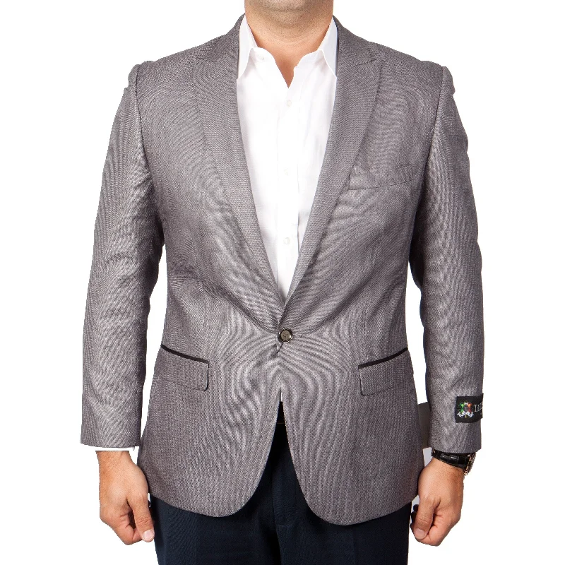 Mens Blazer Slim Fit Solid Sports Coat Blazer Jacket featuring Peak Lapel