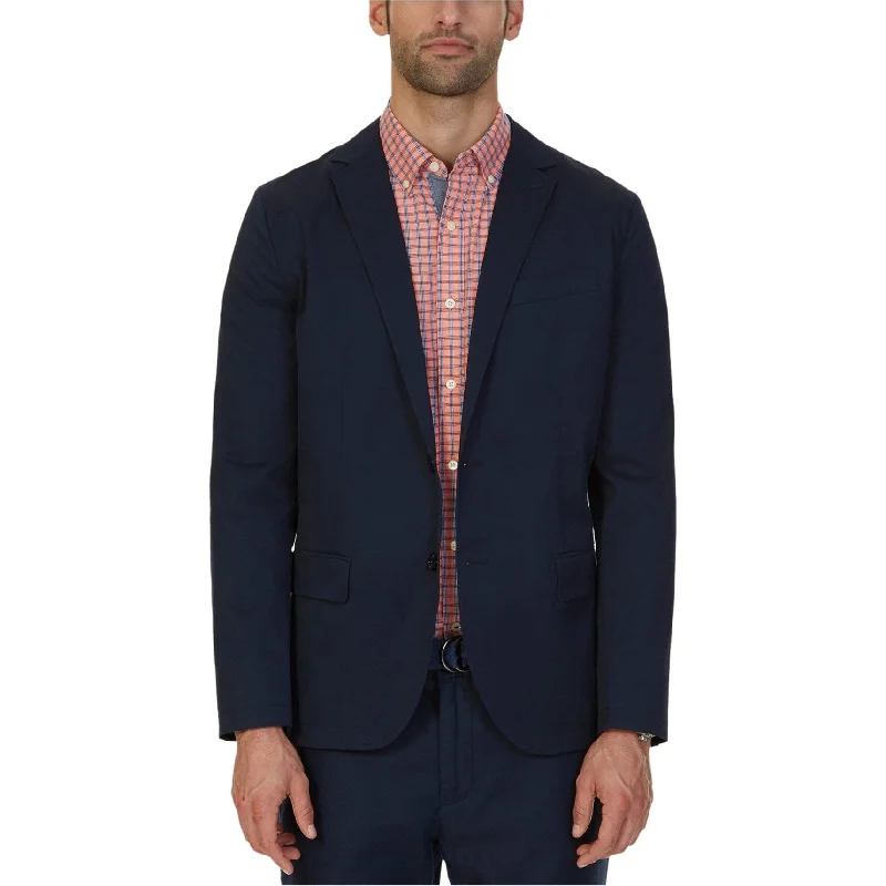 Nautica Mens Twill Two Button Blazer Jacket, Blue, Large (Regular)