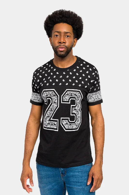 Number 23 Bandana Paisley Print T-Shirt