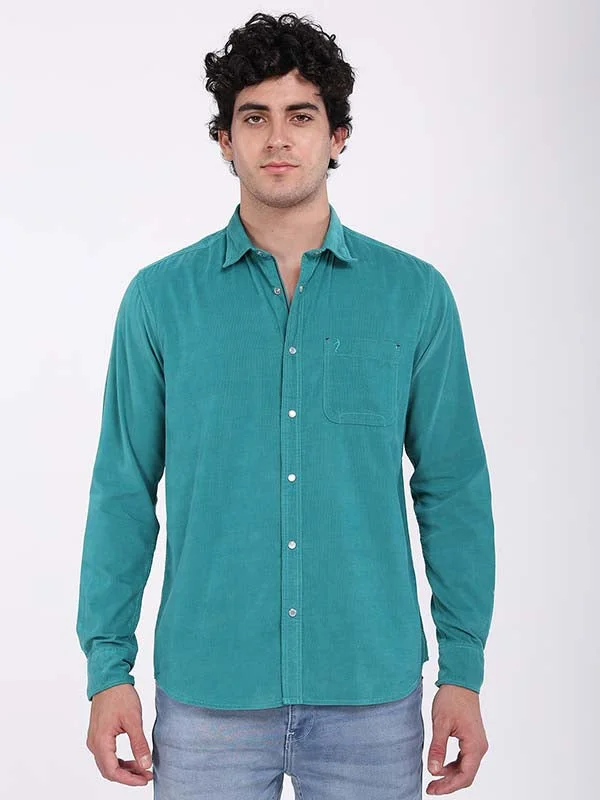 Men Solid Full Sleeve Cotton Blend Shirt