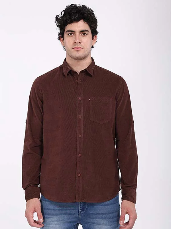 Men Solid Full Sleeve Cotton Blend Shirt