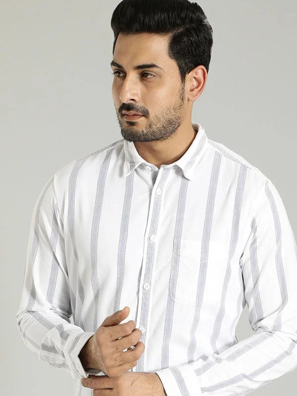 Men Striped Full Sleeve Cotton Shirt